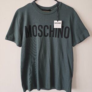 Moschino Couture Logo T-Shirt Green Milano Designer Tee